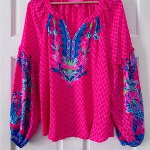 Lilly Pulitzer Pink and Blue Blouse